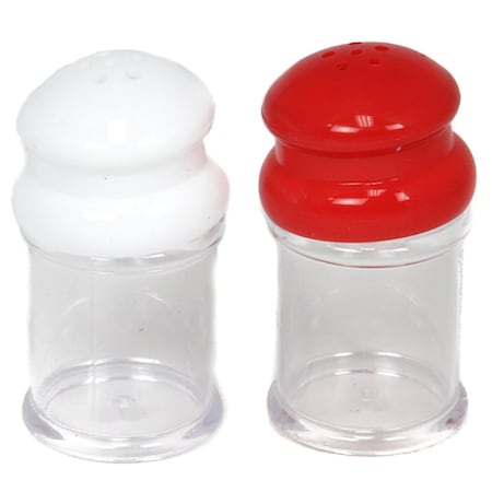 Chef Craft 5 In. W X 3-1/2 In. L Red/White Plastic Salt And Pepper Shaker Set